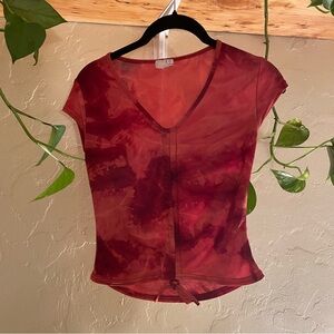 XOXO Red Tie-Dye Crop Top